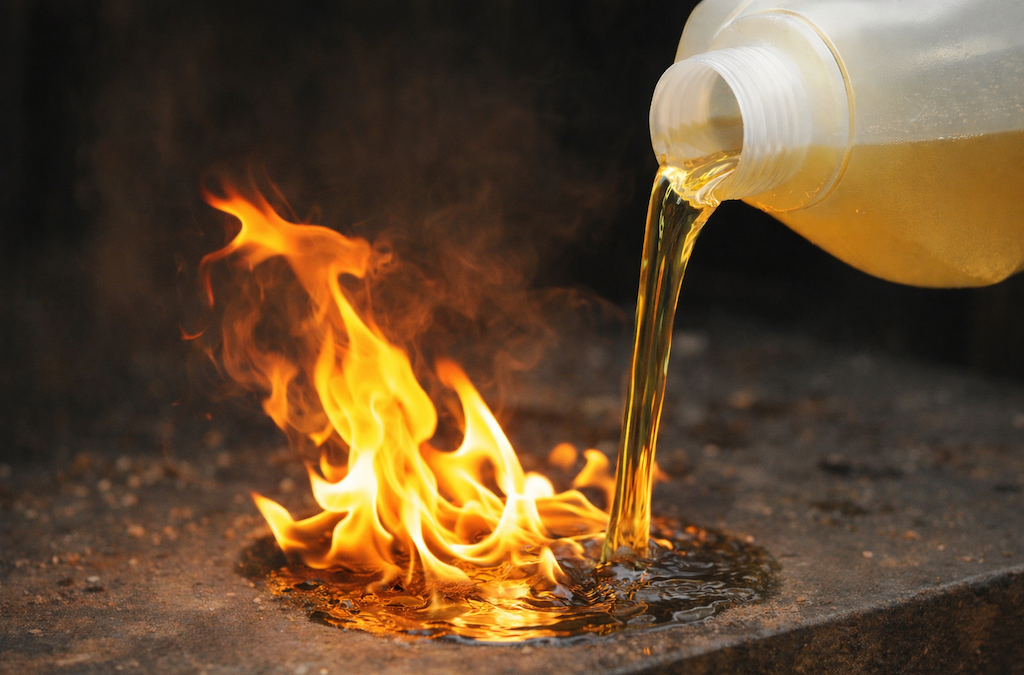 Flammability of hydraulic fluid​