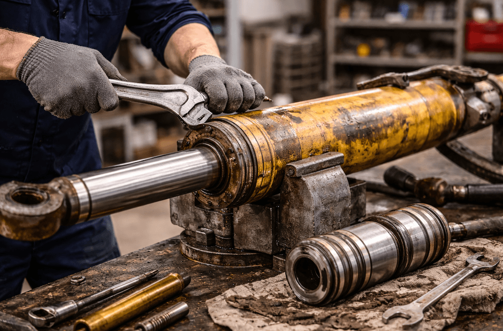 disassemble a hydraulic cylinder​ safely